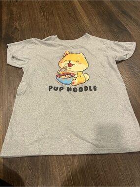 Pup Noodle Gray Graphic Dog Tee